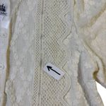 TanRuk Store Lace Shirt Short Sleeve Puff Sleeve Button Down Cream White Women Size L Photo 8