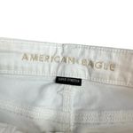 American Eagle Womens Size 2 Jean Midi Shorts White Denim Super Stretch Nautical Photo 2