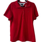 Tommy Hilfiger Women’s  Red Polo Button Shirt, Size 1X Photo 0