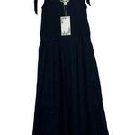 Chelsea and Violet NWT  Black Peasant A-Line Shoulder Tie Bow Dress Size S Photo 0