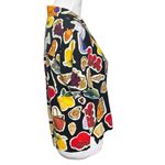 Lisa Says Gah Andie Button Top Women’s Size XS Food Print Cropped Linen Shirt Black Photo 6