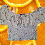 Derek Heart Mint‎ Green Flowered Crop Top Size Large Photo 0