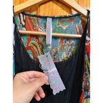 New Pretty Angel Silk Blend Boho Kimono Cardigan Zebra Paisley Patchwork M Black Size M Photo 2