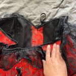 red black Jacquard baroque Lace Trim Off Shoulder Corset Top Bustier corset 3XL Size 3X Photo 7