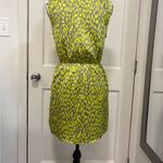 Mimi Chica Sleeveless Leopard Print Mini Dress Green/Gray V-Neck Pockets Silky Photo 5