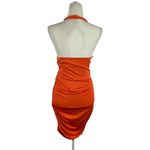 Sheseeworld Cut Out Mini Dress Sleeveless Halter Neck Ruched Dress Orange SZ M Size M Photo 5