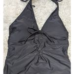 Adore Me One Piece Lace Up Halter One Piece Swimsuit Black Large Photo 3