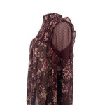 Taylor and Sage Printed Lace Illusion Dark Berry Bark Polyester Blouse Top Sz M Purple Size M Photo 9