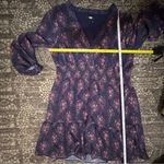 Paige  Women’s Size L Purple Blue Floral Babydoll Cottage Mini Tiered Mini Dress Photo 7