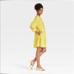 Who What Wear Yellow and White Pleated Mini Dress- summer casual or office Photo 1