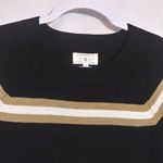 Lou & grey  Knit Striped Black and Gold Sweater Dress Bold Cuff Size XS Photo 1