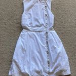 Gap NEW Fit and Flare White Dress Lined Pockets Perforated Sleeveless Size 0 Photo 9