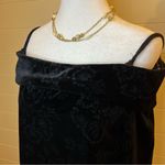 XScape Elegant Black Velvet Off-Shoulder Top Floral Detail Medium Y2K Photo 7