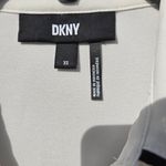 DKNY  Piped-Trim Tie Detail Button-Up Blouse Women's XS White/Black Long Sleeve Photo 5