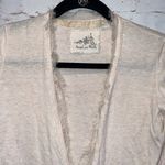 Anthropologie Angel Of The North Sweater Womens Medium Cardigan Cream Tie Front Photo 2