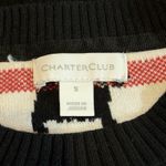 Charter Club  Scottie Dog Bow Sweater S Black Knit Coquette Cottagecore Preppy Photo 5