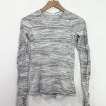 Lululemon Runderful White Gray Space Dye Long Sleeve Top size 4 Photo 0