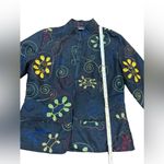 Chico's Additions by Chico’s Black Embroidered Collarless Blazer Multicolor Swirls Sz 1X Photo 5