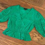 Sanctuary Women's Cotton Eyelet Button-Front Blouse Puff Sleeve Size XS Photo 8