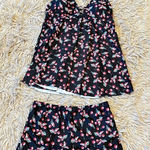 Cherry Print Swimsuit set size XL Black Photo 0