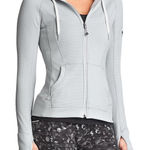 Athleta Skinny Stripe Strength Hoodie in Silver Shimmer - Size XXS Photo 0
