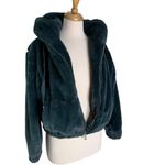 Philosophy  Faux Fur Hooded Jacket Coat Green Size S Boho Photo 6