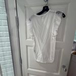 Sandro  White Ruffled Cap Sleeve T-Shirt Blouse Photo 1