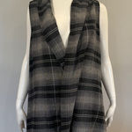 Annette Gortz Plaid Fringe Vest Black Size M Photo 0