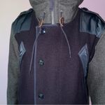 J.Crew  Parka Coat Burbridge Mixed Media Navy Charcoal Photo 6