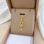 Star Moon Titanium Steel Copper Hollow Out Bracket Gold Photo 0