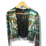 H&M Sequin Jacket Green/Gold Size S Photo 2