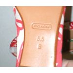 Coach New Womens Authentic Flats Satin Leather 5.5 6 Red Ivory Tassels Shoes Log Photo 11