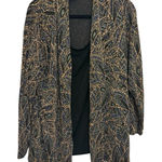 JM Collection Vintage Metallic Leaf Open Jacket Plus 1X 90s Y2K Evening Glam Photo 0