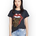Daydreamer ☻ Rolling Stones Plush Leopard Rock Band Tee T Shirt ☻ Vintage Black Photo 14