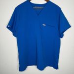 FIGS Catarina one pocket scrub top Royal Blue V neck technical collection Sz XXL Photo 1
