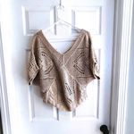 Xxi  Forever 21 Knit Cropped Dolman Sleeve V Neck Sweater Beige Large Photo 6