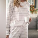 LAKE Pima Long Sleeve Weekend Pajama Shirt White Size XL Photo 0