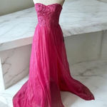 Lulus  Pink Beaded Strapless Prom Wedding Dress Size Small  NEW Photo 0