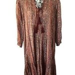 DÔEN Normandy Dress Small Tasseled Paisley Flowy Brown Red Dress Photo 0