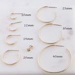 14K gold filled hoop earrings 40 mm diameter NEW Photo 3