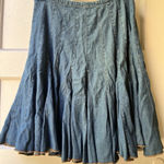 Vtg Y2K Fluted Denim Aline Skirt Med Coachella Rodeo Cowgirl Western Boho indie Blue Photo 0