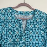 Coolibar Blue & White V Neck Long Sleeve UPF 50+ Sun Protection Dress Size Med Photo 3