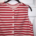 NWOT Misguided Red & White Striped Cropped Sweater Vest Size M Photo 1