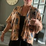 Topshop 8 Chateau Femme Print Satin Peach Kimono Jacket Topper Floral Photo 1