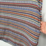 Ellison  Boho Woven Mini Dress Mixed Pattern Hippie Blue Split Neck Pockets Sz L Photo 3