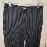 Sundance Black and White Pinstripe Linen Blend Pants Button Side Size 4 Photo 1