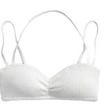 J.Crew  Scrunchie Sweetheart Bikini Top Halter Removable Strap Textured White 3X Photo 0