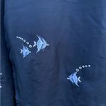 Vintage Silk Blue Pants with Embroidered Fish Unbranded Women’s Size 14 Photo 2