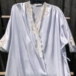 Christian Dior Vintage  Lingerie Robe Light Blue Lace Petite Photo 1