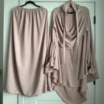 Women 2pc Prayer Dress Long Sleeve Hijab/Niqab Khimar Skirt Set Kaftan Pink New Size L Photo 1